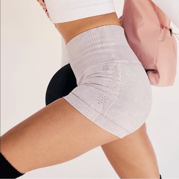 Free People Pants - NWOT Free People Good Karma Running Shorts. Ice Grey.Size S (4-6)